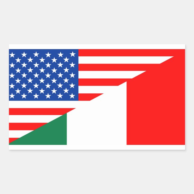 Pegatina Rectangular estados unidos estados unidos italy half flag esta (Anverso)