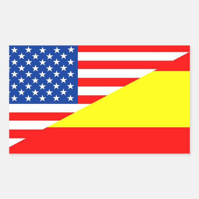 Pegatina Rectangular estados unidos estados unidos media bandera de esp (Anverso)