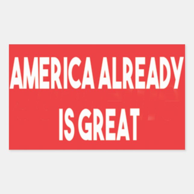 Pegatina Rectangular Estados Unidos ya es grande (Anverso)