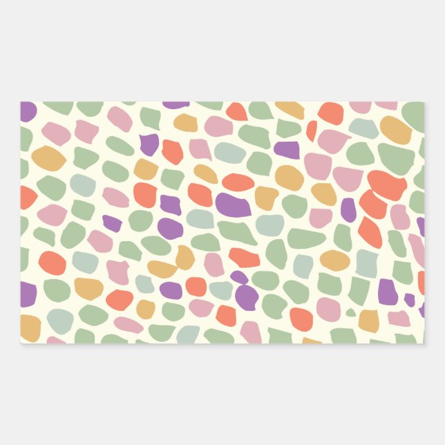 Pegatina Rectangular estampado colorido (Anverso)