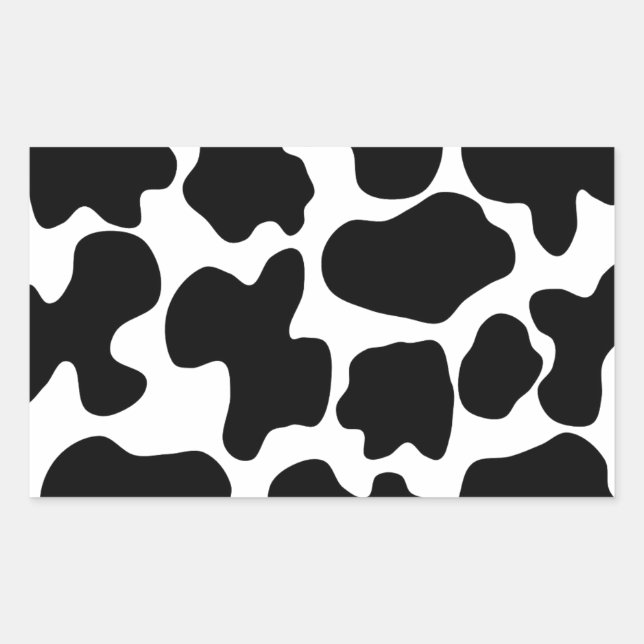 Pegatina Rectangular Estampado de Vaca (Anverso)