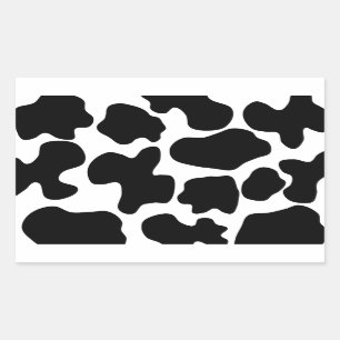Pegatina Rectangular Estampado de Vaca