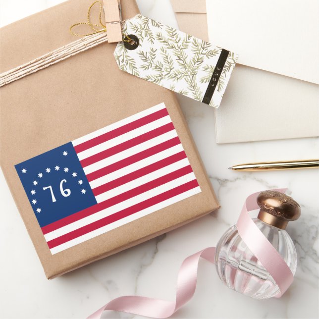 Pegatina Rectangular Estandarte de Bennington: La bandera de batalla es (Regalar)