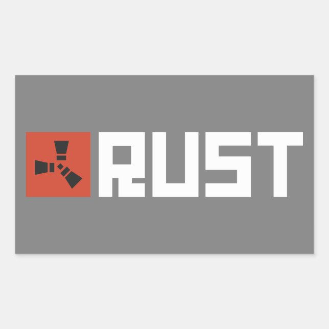 Pegatina Rectangular Estandarte de RUST BRWG (Anverso)