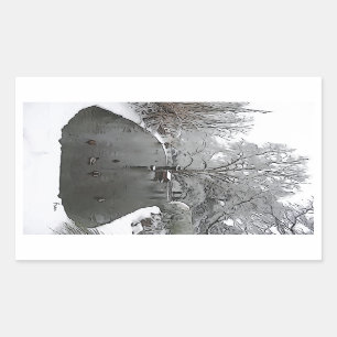 Pegatina Rectangular estanque de pato