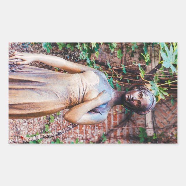 Pegatina Rectangular Estatua de Julieta, Verona, Italia (Anverso)