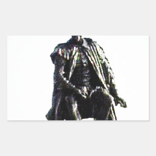 Pegatina Rectangular Estatua de Stratford-upon-Avon Shakespeare jGibney