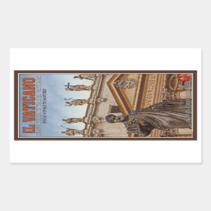 Pegatina Rectangular Estatuas de la Ciudad del Vaticano