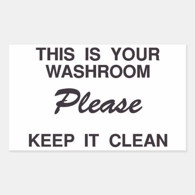 Pegatina Rectangular Este es su lavabo Por favor manténgalo limpio Pega (Anverso)
