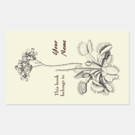 Pegatina Rectangular Este Libro Pertenece A La Floral