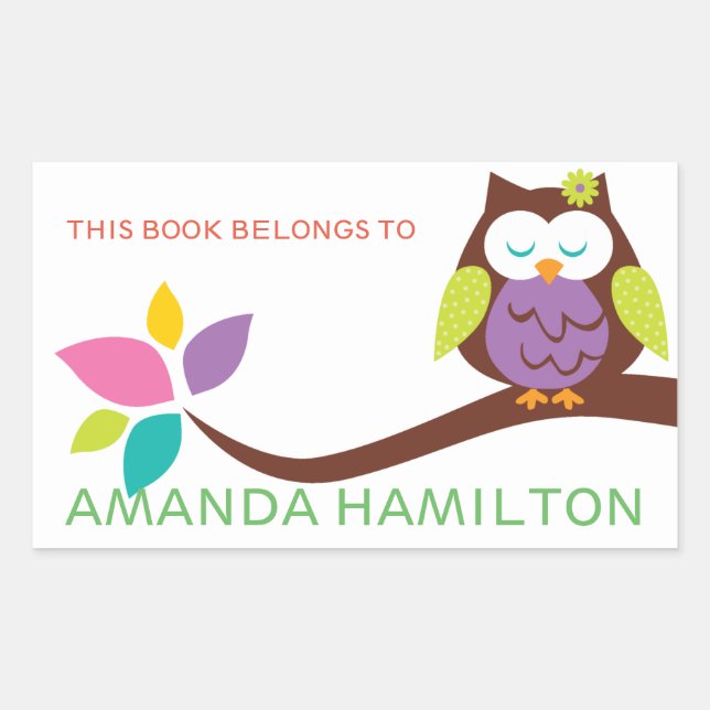 PEGATINA RECTANGULAR ESTE LIBRO PERTENECE A ROPA DE CUDO EN UNA RAMA (Anverso)