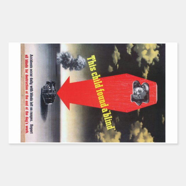 Pegatina Rectangular Este niño encontró una ciega (Anverso)