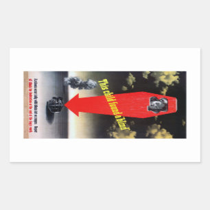 Pegatina Rectangular Este niño encontró una ciega