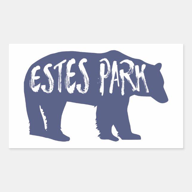 Pegatina Rectangular Estes Park Colorado Bear (Anverso)