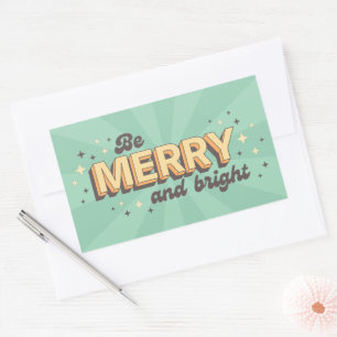 Pegatina Rectangular Estilo de personalizado de época Texto de saludo d
