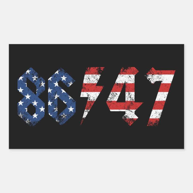 Pegatina Rectangular Estilo de rock 80 retro anti Trump (Anverso)