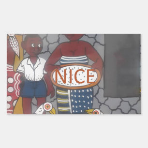 Pegatina Rectangular Estilo de vida tradicional africano