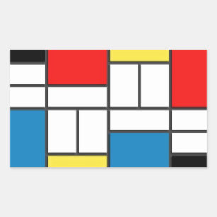 Pegatina Rectangular Estilo mondriano