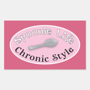 Pegatina Rectangular Estilo Spoonie - Rosa