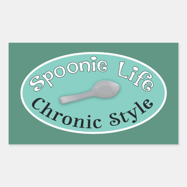 Pegatina Rectangular Estilo Spoonie - Verde Diner (Anverso)