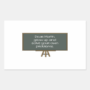 Pegatina Rectangular Estimada Math, crece y soluciona sus propios