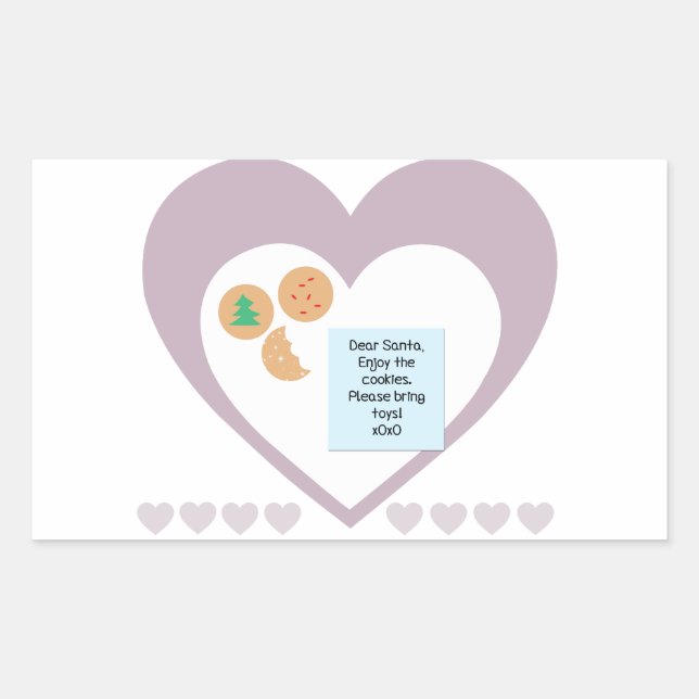 Pegatina Rectangular Estimado Papá Noel - Por Favor Traiga Juguetes (Anverso)