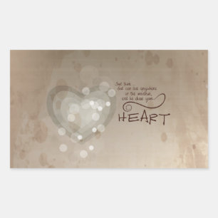 Pegatina Rectangular Estímulo Religioso del Corazón, Grunge