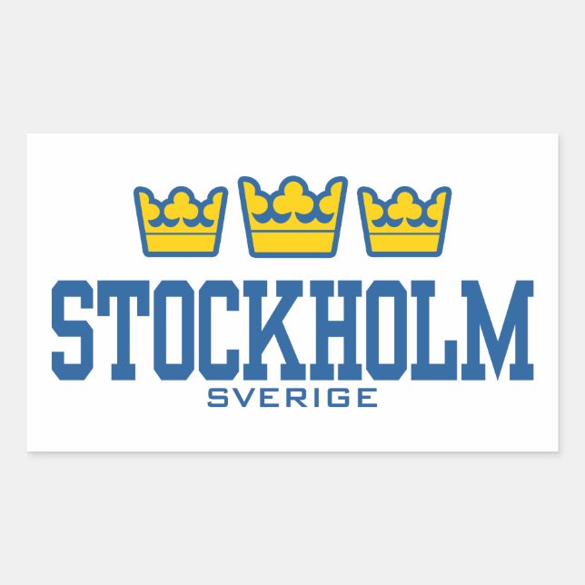 Pegatina Rectangular Estocolmo Sverige (Anverso)