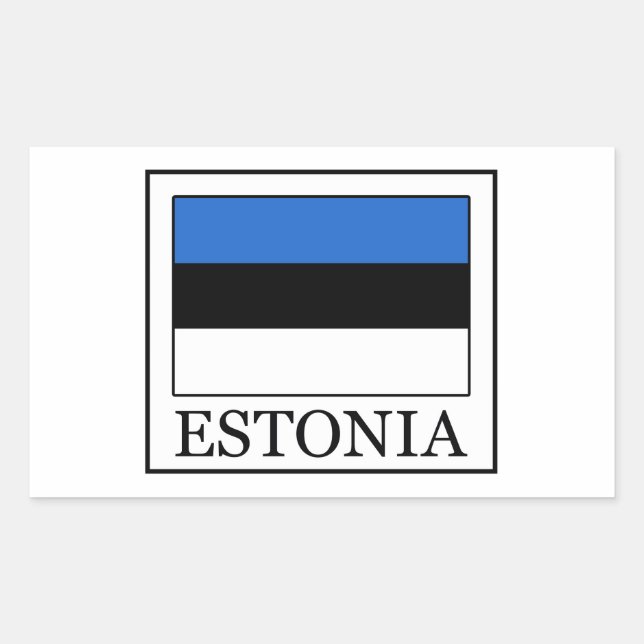 Pegatina Rectangular Estonia (Anverso)