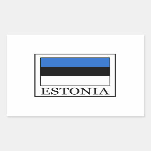 Pegatina Rectangular Estonia