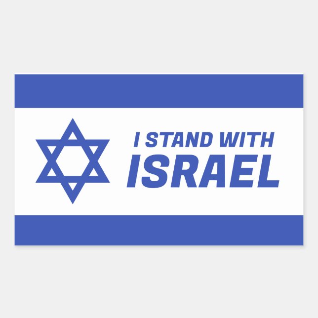 Pegatina Rectangular Estoy Con Israel (Anverso)