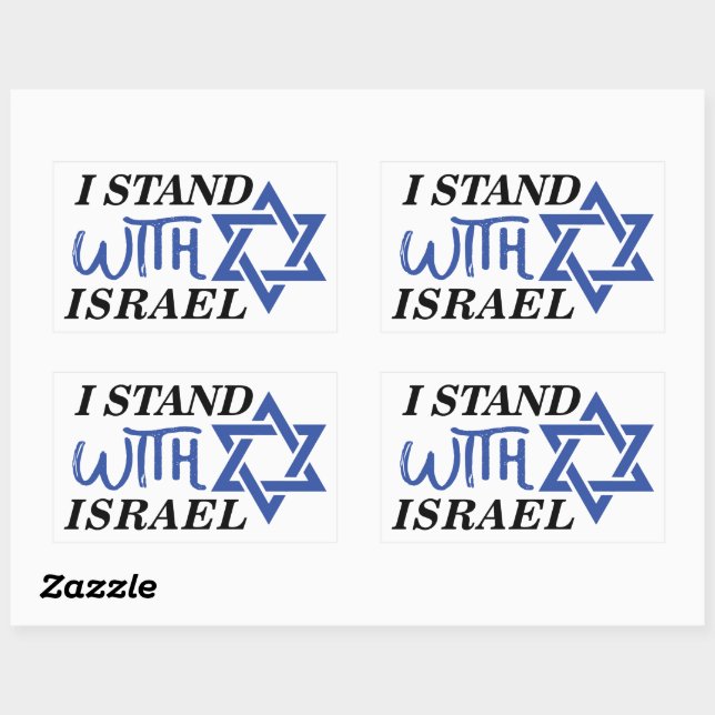 Pegatina Rectangular Estoy Con Israel | Orgullo (Hoja)