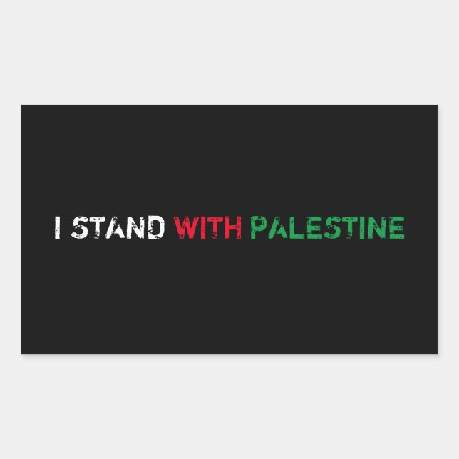 Pegatina Rectangular Estoy de acuerdo con el texto negro rojo blanco de (Anverso)