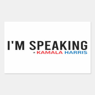 Pegatina Rectangular Estoy hablando, cita de Kamala, Kamala Harris