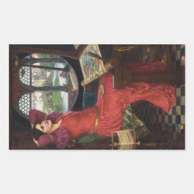 Pegatina Rectangular Estoy medio enfermo de sombras - John Waterhouse (Anverso)