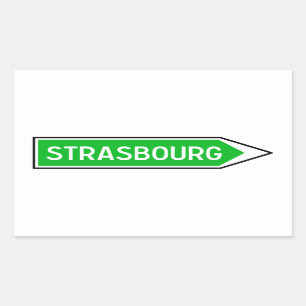 Pegatina Rectangular Estrasburgo, señal de tráfico, Francia