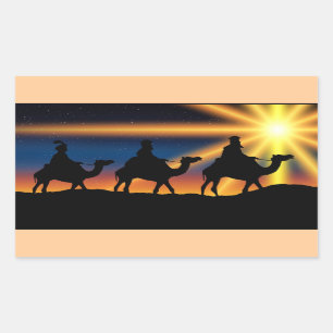 Pegatina Rectangular Estrella de Belén - Nacimiento de Cristo