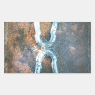 Pegatina Rectangular Estrella de plata infinita