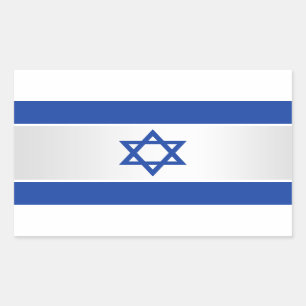 Pegatina Rectangular Estrella israelí de la bandera de David Blue en b