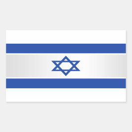 Pegatina Rectangular Estrella israelí de la bandera de David Blue en bl
