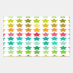 Pegatina Rectangular Estrellas