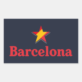 Pegatina Rectangular Estrellas de España – Barcelona