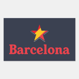 Pegatina Rectangular Estrellas de España – Barcelona