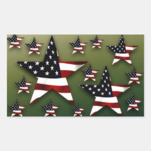 Pegatina Rectangular Estrellas de Estados Unidos