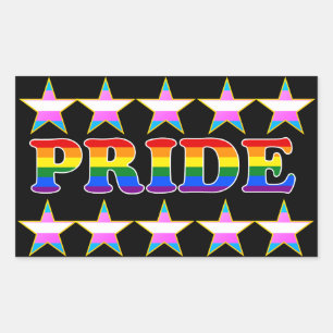 Pegatina Rectangular Estrellas del Orgullo Gay
