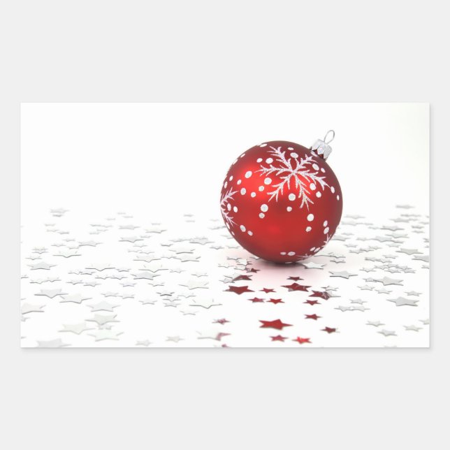 Pegatina Rectangular Estrellas navideñas de navidades (Anverso)