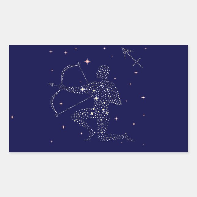 Pegatina Rectangular estrellas sagittarius (Anverso)