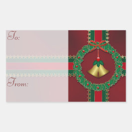 Pegatina Rectangular Estrellas y rayas Navidades dan Pegatinas de etiqu