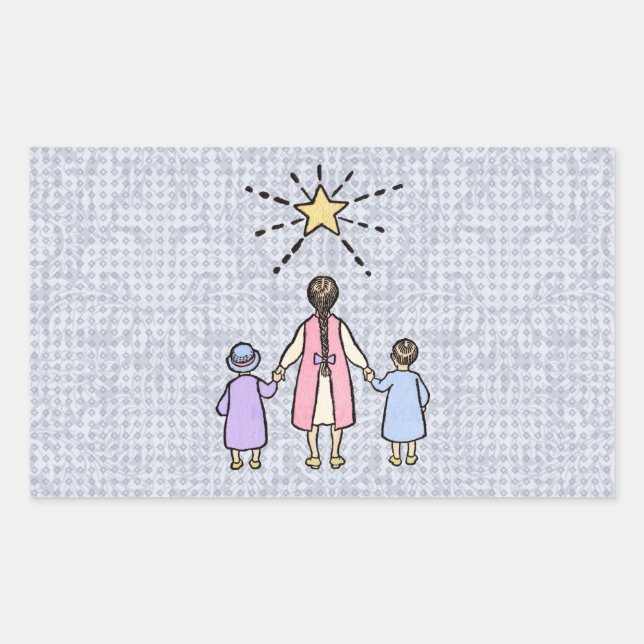 Pegatina Rectangular Estrellita que brillas en el cielo Rima Infantil V (Anverso)
