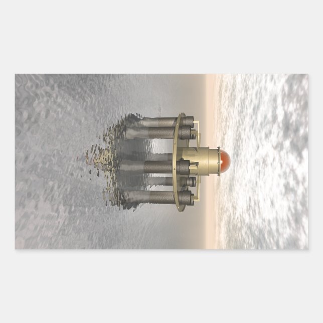 Pegatina Rectangular Estructura en el mar (Anverso)